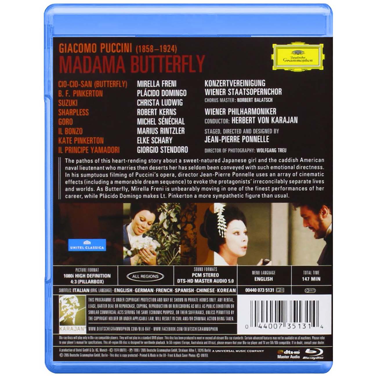 特価 (Blu-Ray) Butterfly Madama Puccini: – Plácido Freni, Mirella その他